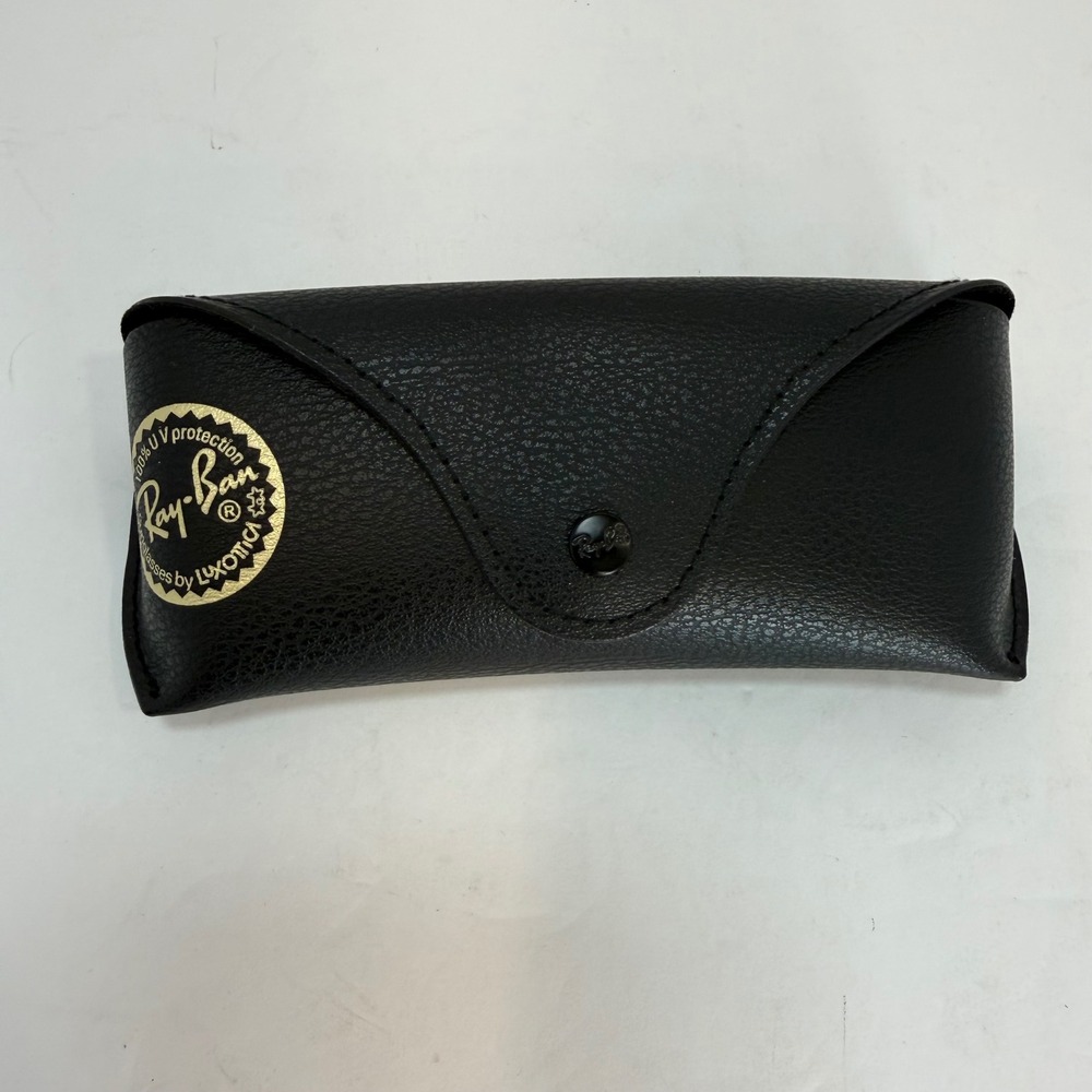 Ray-Ban Black Faux Leather Sunglasses Case Snap Closure X-0027